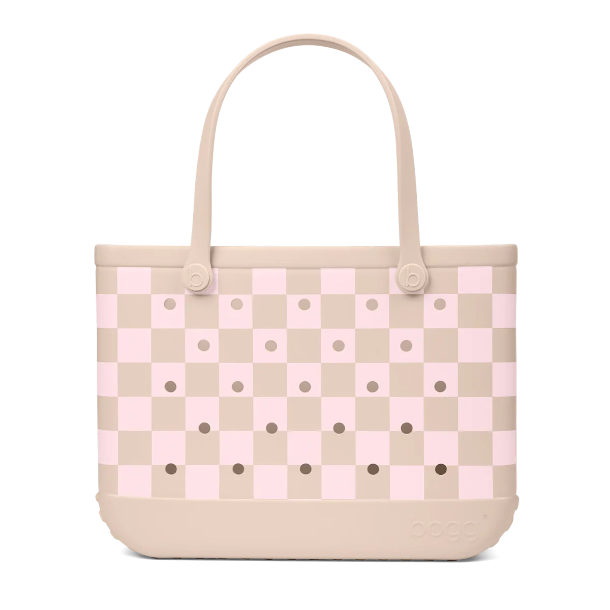Original Bogg Bag - Checkered Linen/ Pink Marshmallow