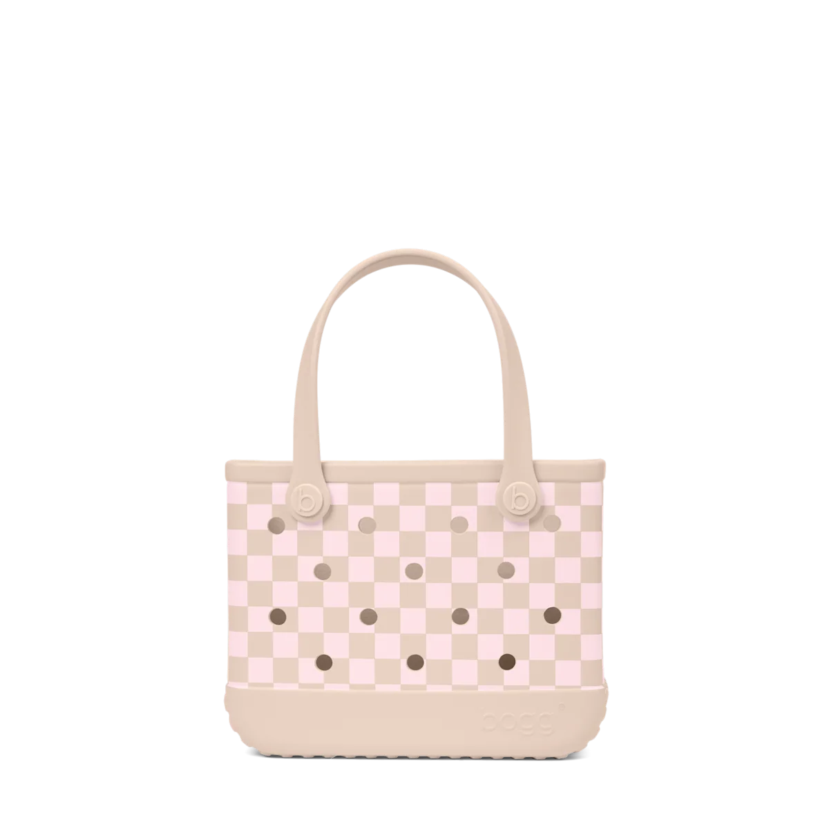 Bitty Bogg Bag - Checkered Linen/ Pink Marshmallow